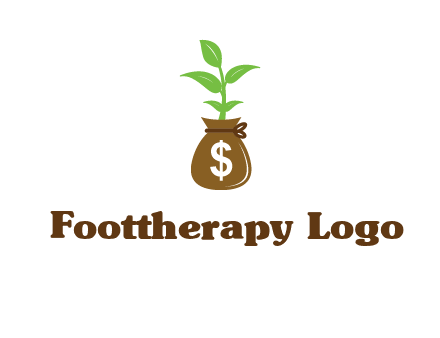 money bag with plant