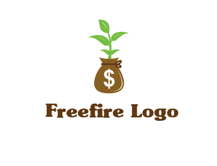 money bag with plant