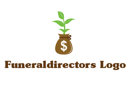 money bag with plant
