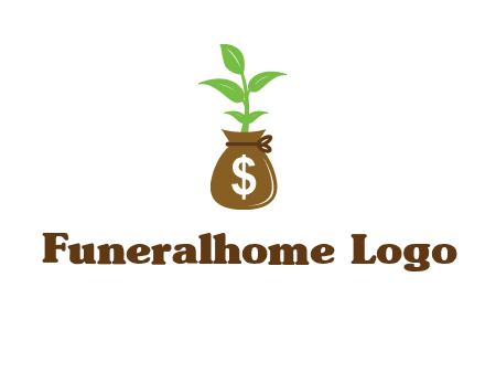 money bag with plant