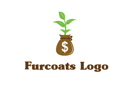 money bag with plant