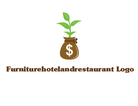 money bag with plant