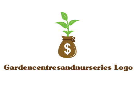 money bag with plant