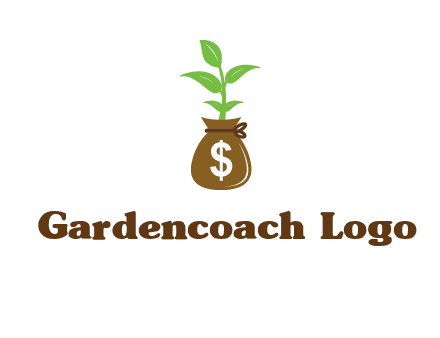 money bag with plant