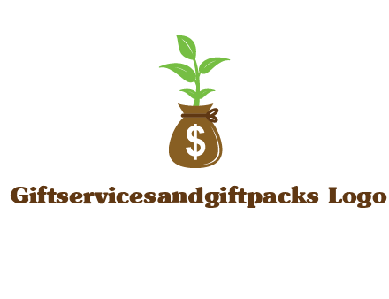money bag with plant