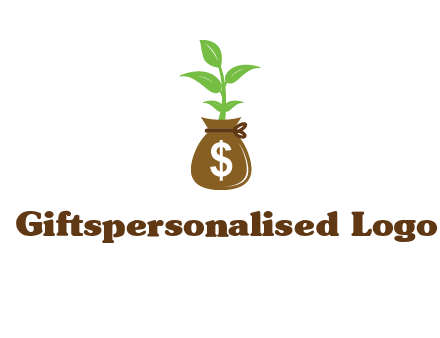 money bag with plant