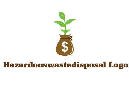 money bag with plant