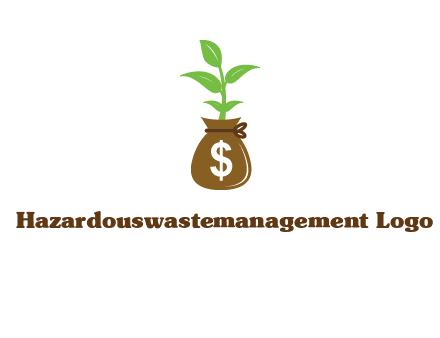 money bag with plant