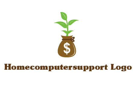 money bag with plant