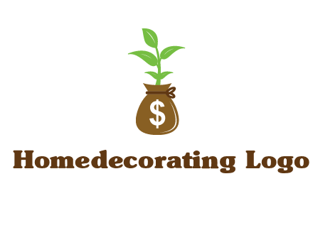 money bag with plant
