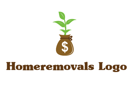money bag with plant
