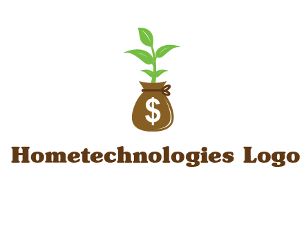 money bag with plant