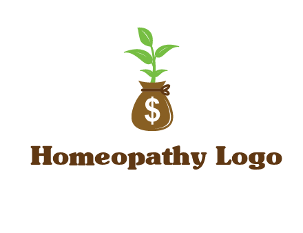 money bag with plant