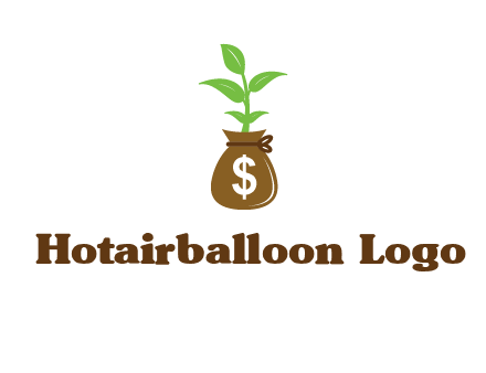 money bag with plant