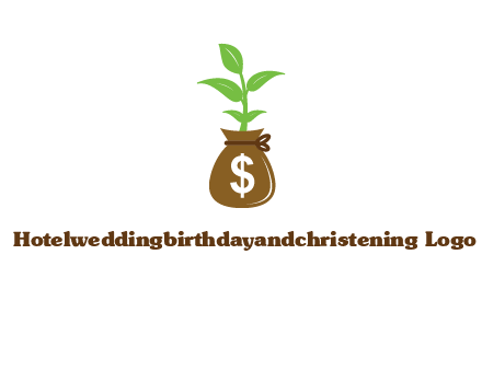 money bag with plant