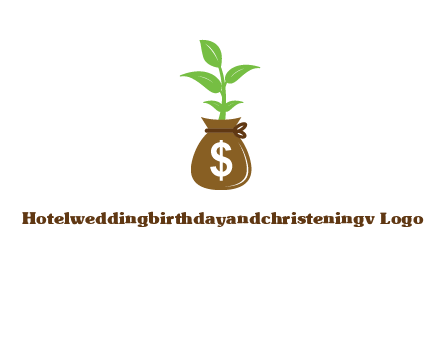 money bag with plant