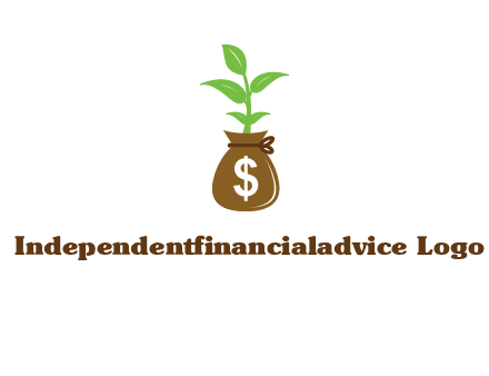 money bag with plant