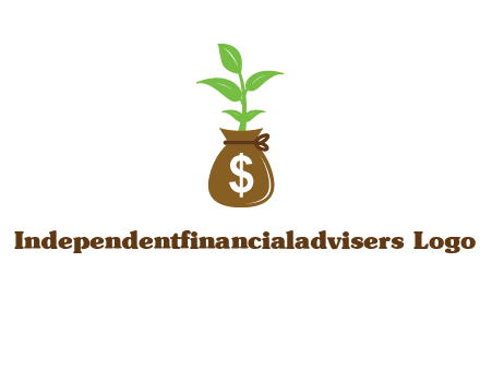 money bag with plant