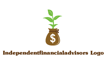 money bag with plant