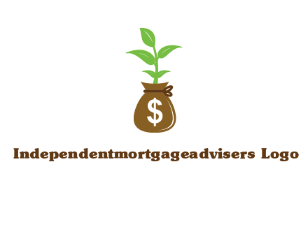 money bag with plant