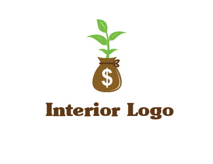 money bag with plant