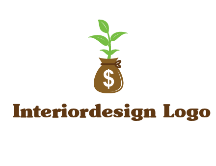 money bag with plant