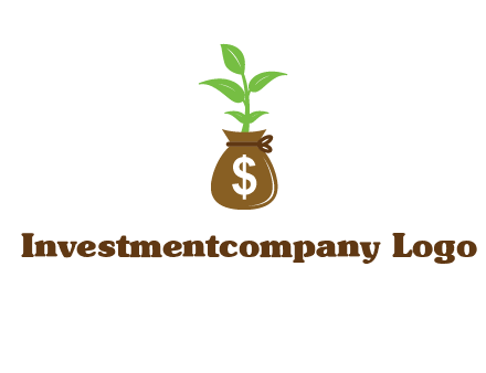 money bag with plant