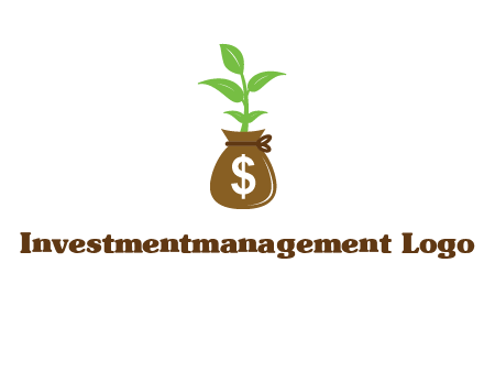 money bag with plant