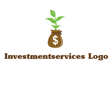 money bag with plant