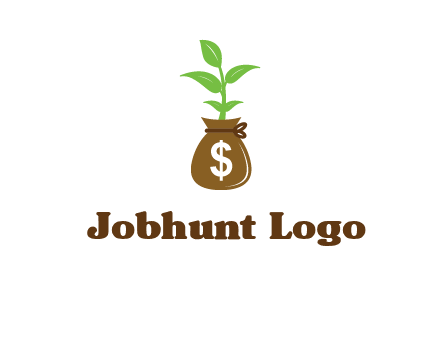 money bag with plant
