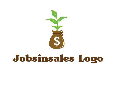 money bag with plant