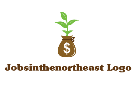 money bag with plant
