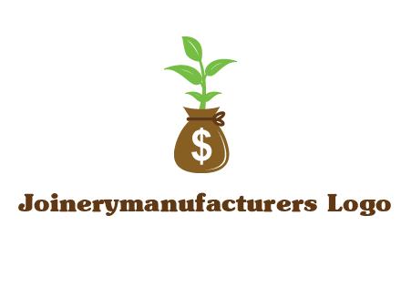 money bag with plant
