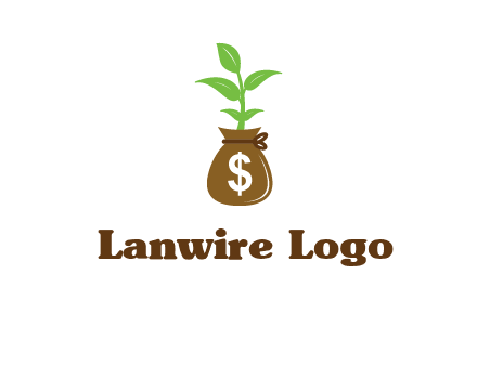 money bag with plant