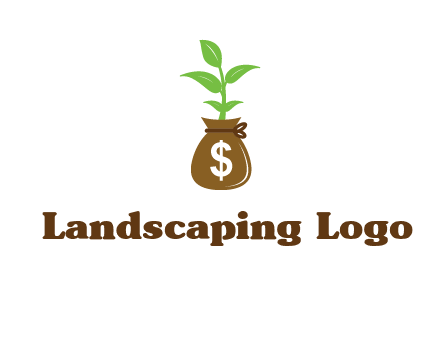 money bag with plant