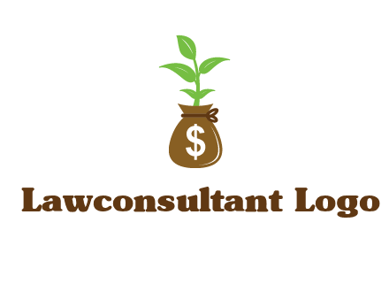 money bag with plant