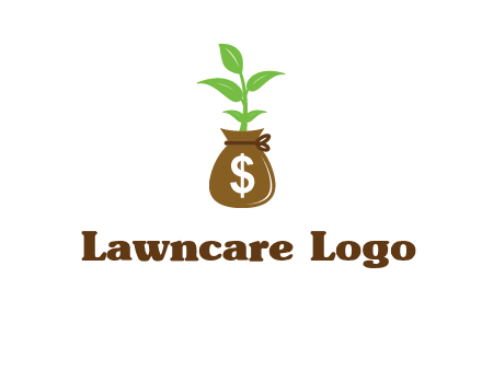 money bag with plant