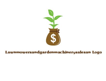 money bag with plant