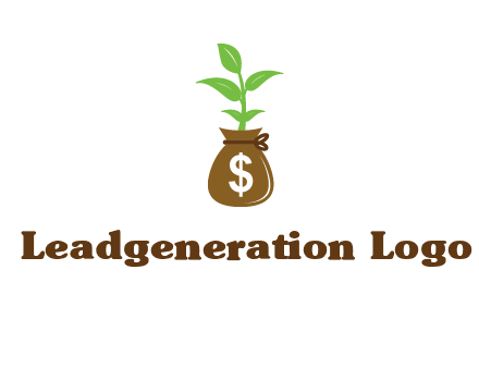 money bag with plant