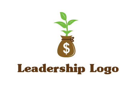 money bag with plant