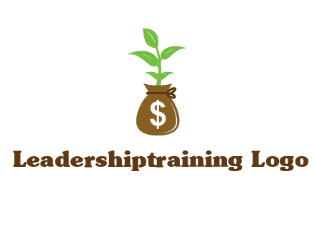 money bag with plant