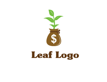 money bag with plant