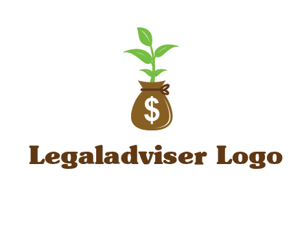 money bag with plant