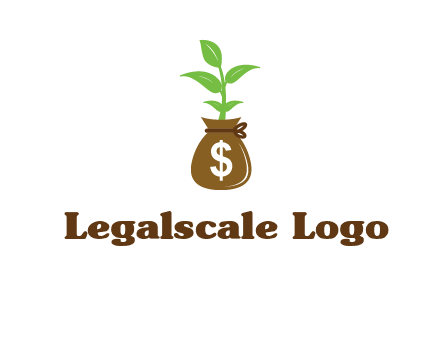 money bag with plant