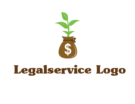 money bag with plant