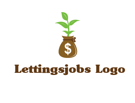 money bag with plant