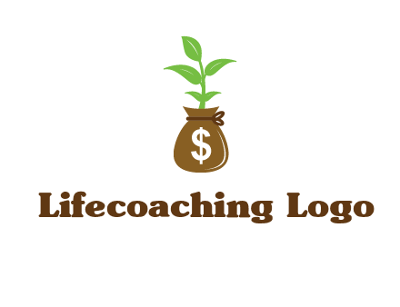 money bag with plant