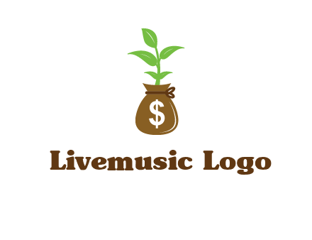 money bag with plant
