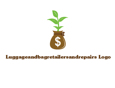 money bag with plant