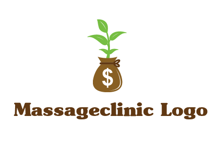 money bag with plant